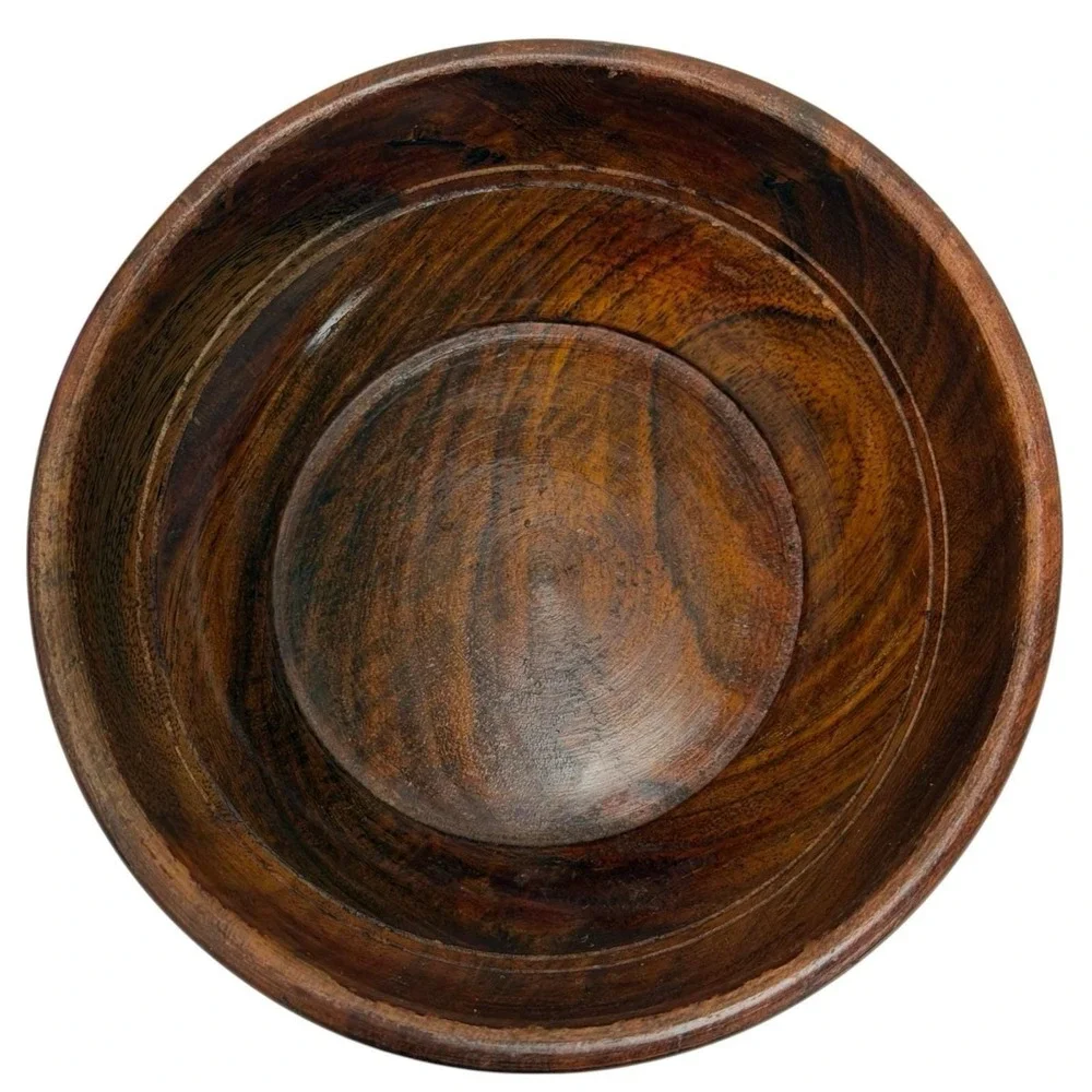 Vintage Handmade Indian Rosewood Floral Engraved Wooden Keepsake Trinket Box 3